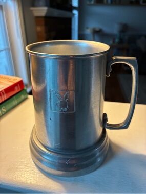 PLAYBOY Pewter Style Tankard Mug in Silver Tone